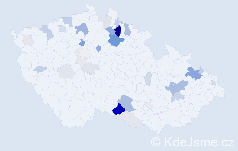 Příjmení: 'Kloboučková', počet výskytů 99 v celé ČR