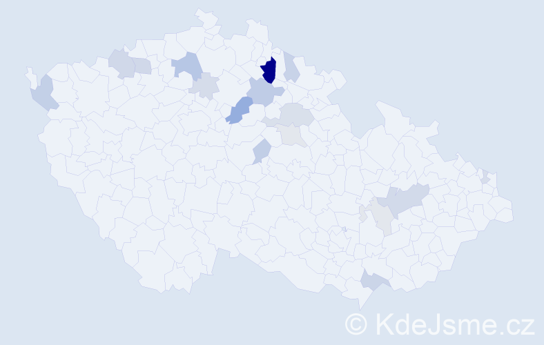 Příjmení: 'Mórová', počet výskytů 38 v celé ČR