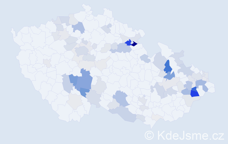Příjmení: 'Pavlát', počet výskytů 354 v celé ČR