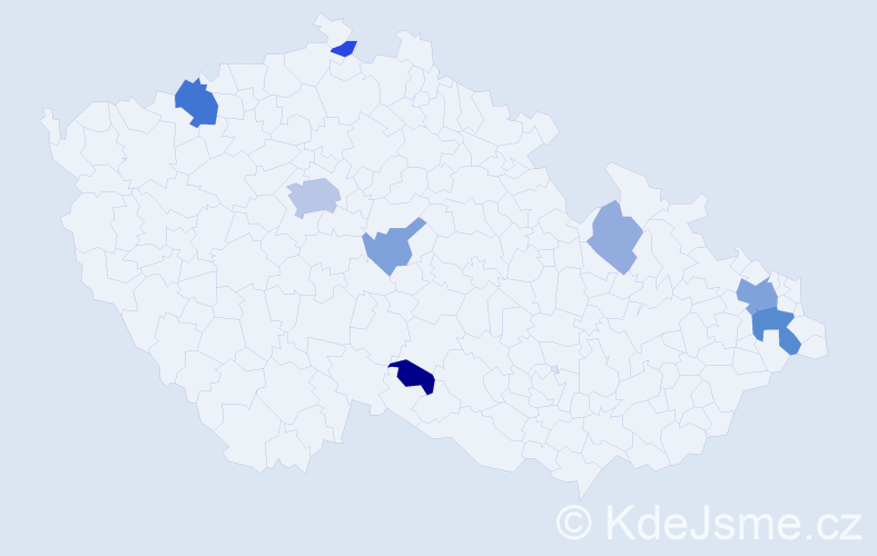 Příjmení: 'Krolák', počet výskytů 20 v celé ČR