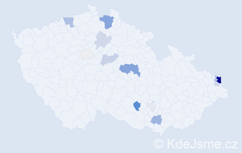 Příjmení: 'Witek', počet výskytů 29 v celé ČR