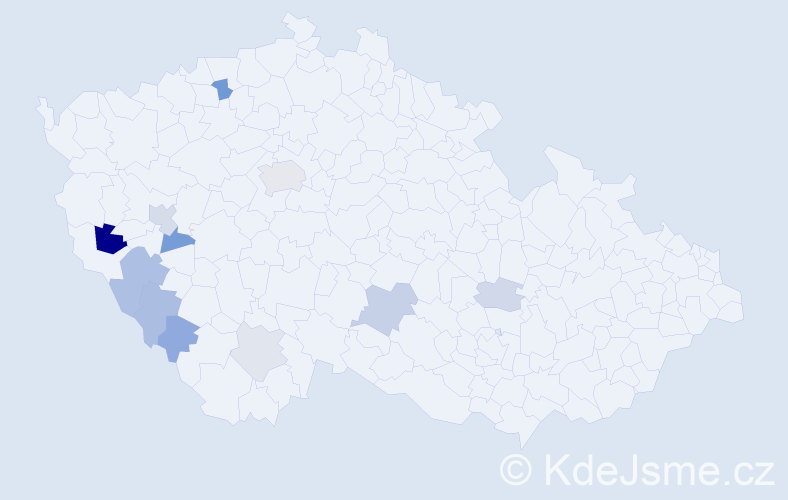 Příjmení: 'Kolros', počet výskytů 21 v celé ČR