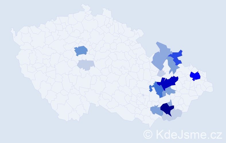 Příjmení: 'Palánková', počet výskytů 65 v celé ČR