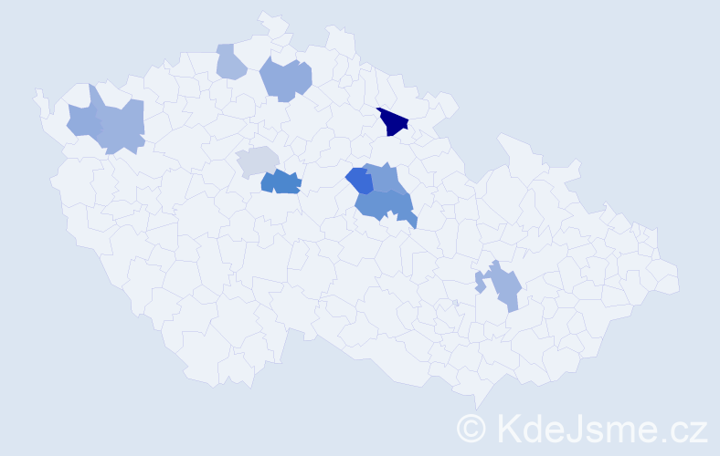 Příjmení: 'Netymachová', počet výskytů 17 v celé ČR