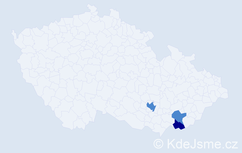 Příjmení: 'Stodolák', počet výskytů 9 v celé ČR