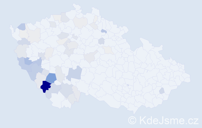 Příjmení: 'Chval', počet výskytů 206 v celé ČR
