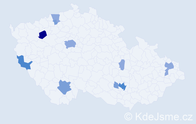 Příjmení: 'Reininger', počet výskytů 24 v celé ČR