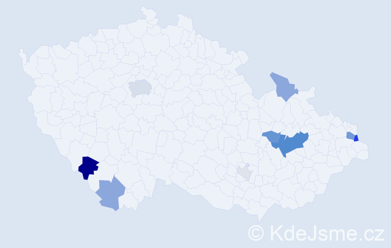 Příjmení: 'Prochaska', počet výskytů 21 v celé ČR