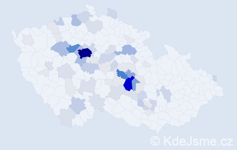 Příjmení: 'Jun', počet výskytů 246 v celé ČR