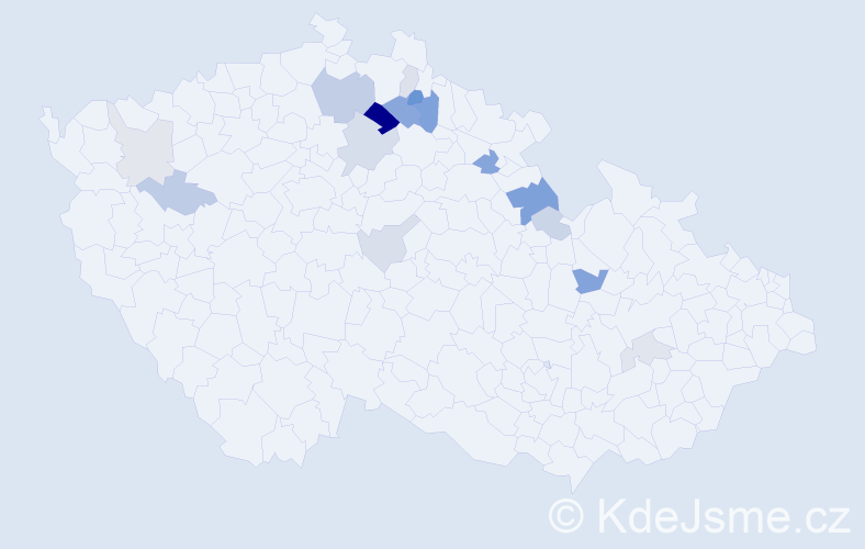 Příjmení: 'Čihulka', počet výskytů 34 v celé ČR