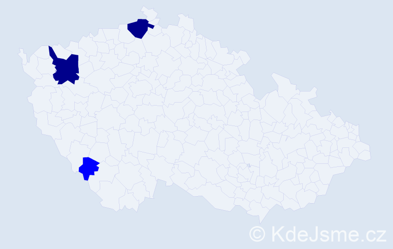 Příjmení: '"Vo Tri"', počet výskytů 5 v celé ČR