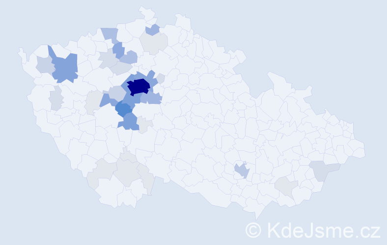 Příjmení: 'Vodenková', počet výskytů 156 v celé ČR