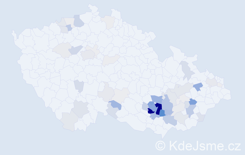 Příjmení: 'Řičánková', počet výskytů 227 v celé ČR