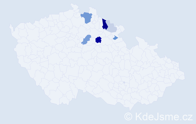Příjmení: 'Kutifelová', počet výskytů 18 v celé ČR