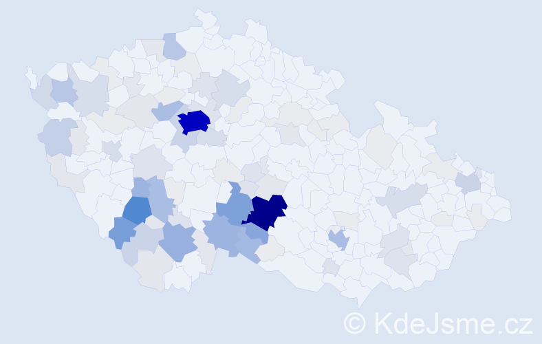 Příjmení: 'Rod', počet výskytů 469 v celé ČR