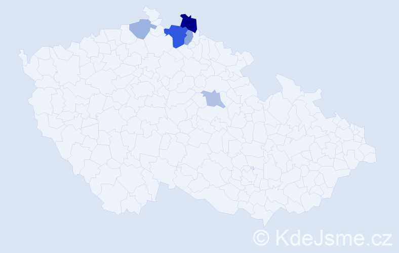 Příjmení: 'Dočiar', počet výskytů 10 v celé ČR