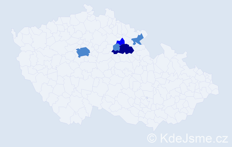 Příjmení: 'Elcner', počet výskytů 8 v celé ČR