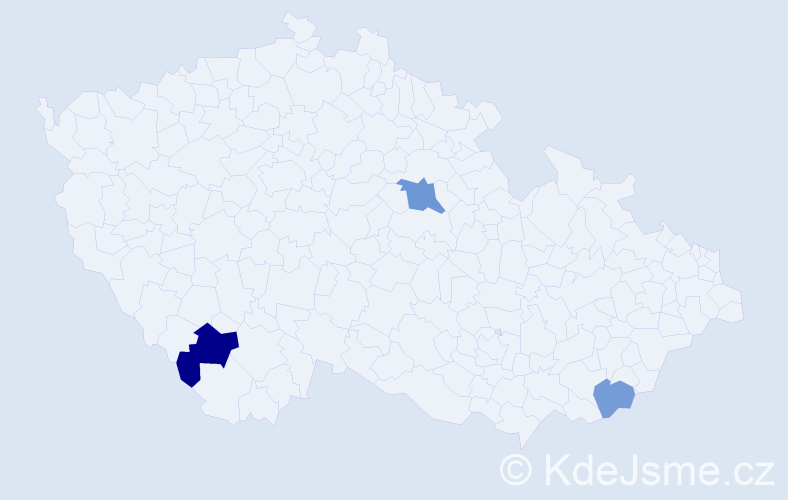 Příjmení: 'Karabášová', počet výskytů 5 v celé ČR