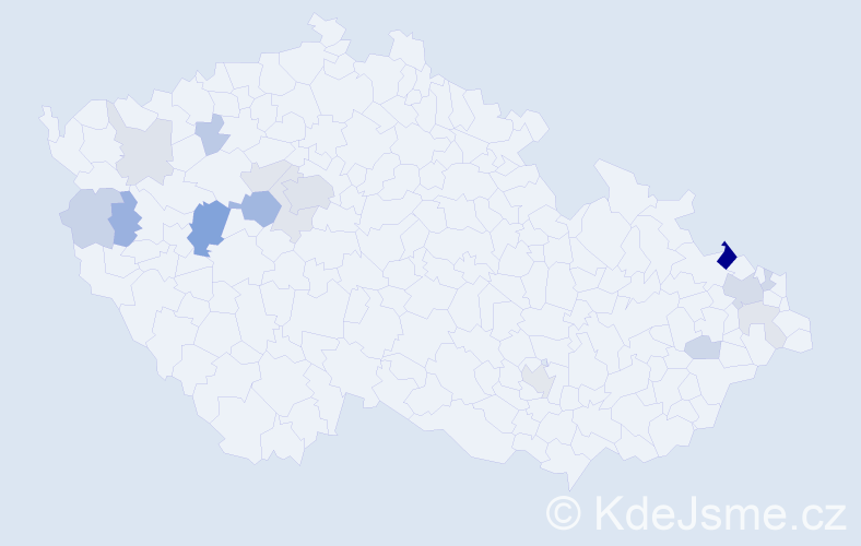 Příjmení: 'Kermes', počet výskytů 37 v celé ČR