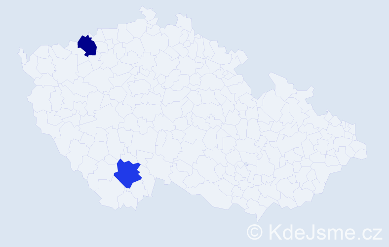Příjmení: 'Kanea', počet výskytů 2 v celé ČR