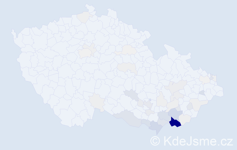 Příjmení: 'Petrucha', počet výskytů 167 v celé ČR