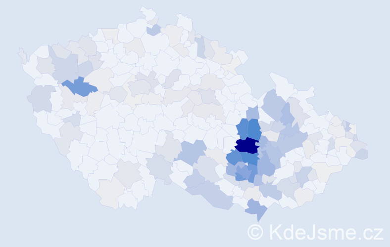 Příjmení: 'Chlupová', počet výskytů 752 v celé ČR
