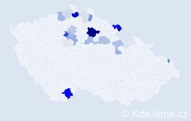Příjmení: 'Šuda', počet výskytů 52 v celé ČR