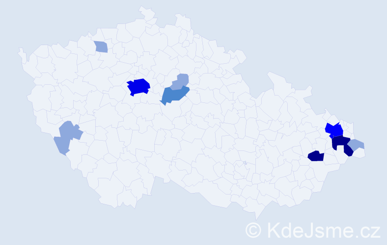 Příjmení: 'Bartecká', počet výskytů 28 v celé ČR