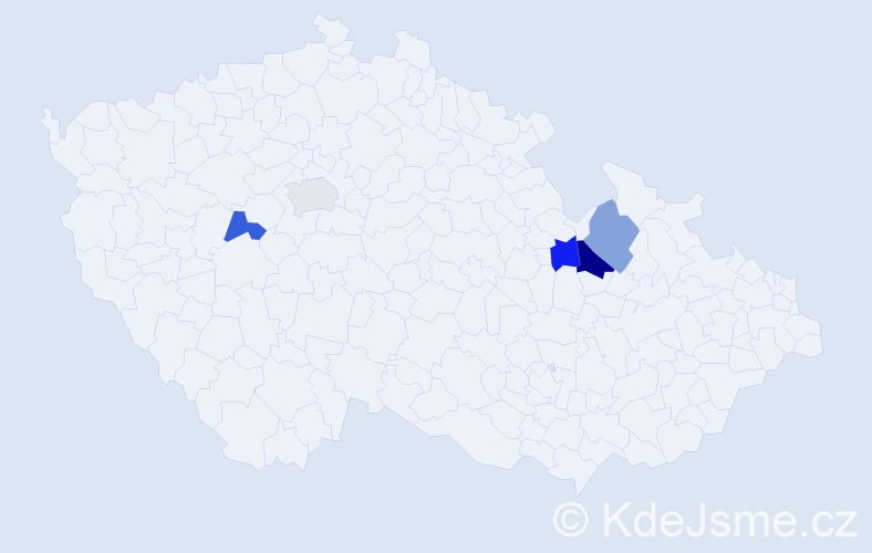 Příjmení: 'Konopasová', počet výskytů 6 v celé ČR