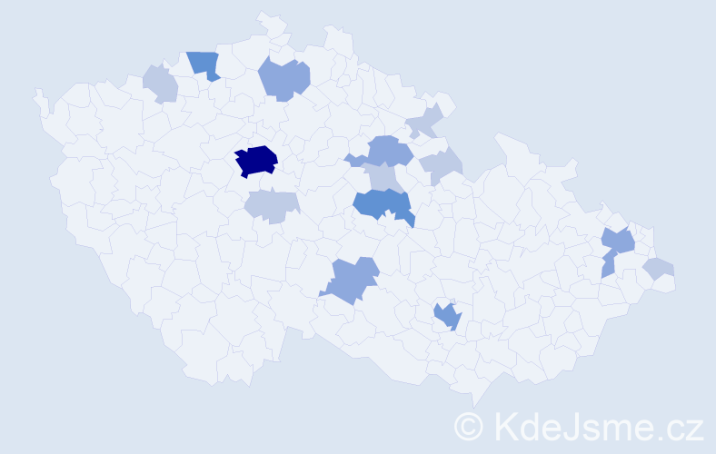 Příjmení: 'Kovalčuk', počet výskytů 37 v celé ČR