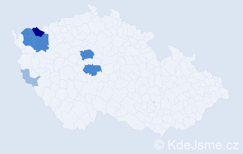 Příjmení: 'Tusjak', počet výskytů 15 v celé ČR