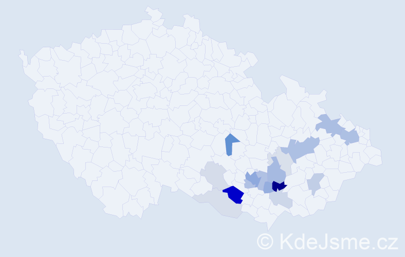 Příjmení: 'Venhuda', počet výskytů 48 v celé ČR