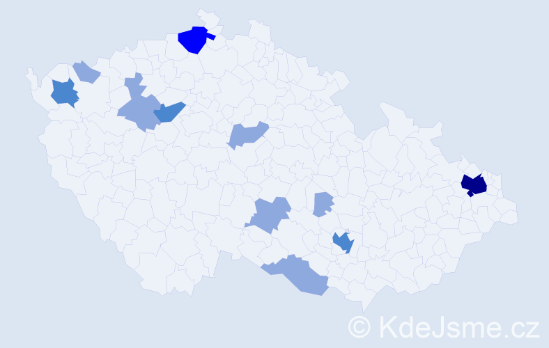 Příjmení: 'Bauchnerová', počet výskytů 22 v celé ČR