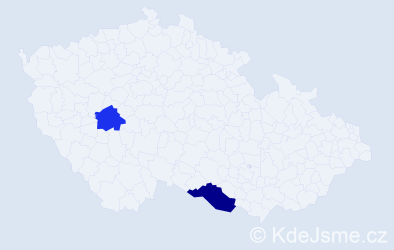 Příjmení: 'Zsagarová', počet výskytů 8 v celé ČR