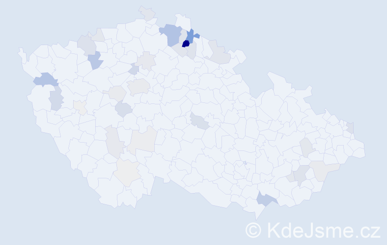 Příjmení: 'Kujan', počet výskytů 86 v celé ČR