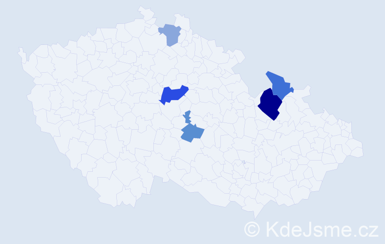 Příjmení: 'Kovalec', počet výskytů 8 v celé ČR