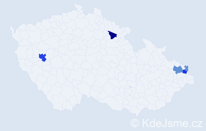 Příjmení: 'Bartmanová', počet výskytů 10 v celé ČR
