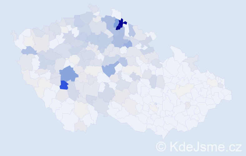 Příjmení: 'Šourková', počet výskytů 692 v celé ČR