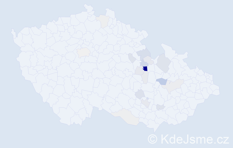 Příjmení: 'Klaclová', počet výskytů 67 v celé ČR