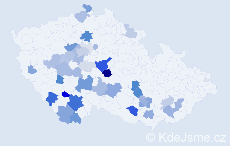 Příjmení: 'Dudák', počet výskytů 164 v celé ČR