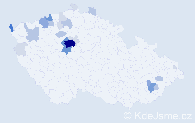 Příjmení: 'Balšán', počet výskytů 69 v celé ČR
