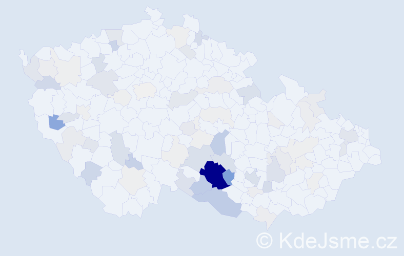 Příjmení: 'Dokulilová', počet výskytů 382 v celé ČR