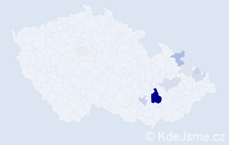 Příjmení: 'Korčiánová', počet výskytů 37 v celé ČR