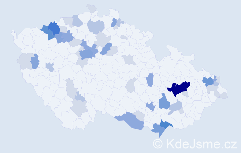 Příjmení: 'Šarközi', počet výskytů 132 v celé ČR