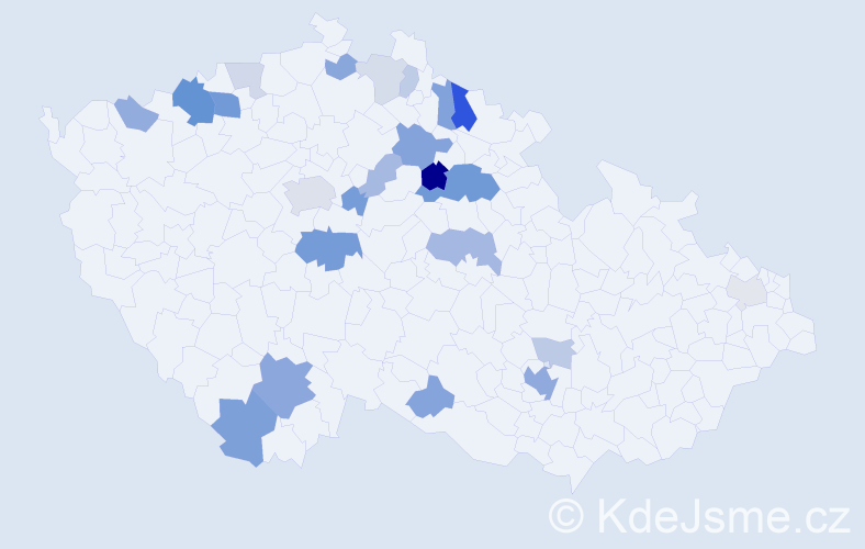 Příjmení: 'Kleplová', počet výskytů 58 v celé ČR