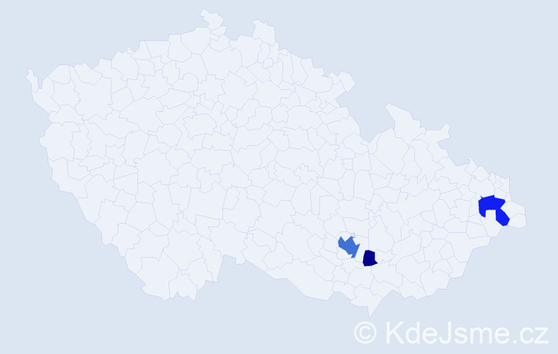 Příjmení: 'Bohrn', počet výskytů 10 v celé ČR