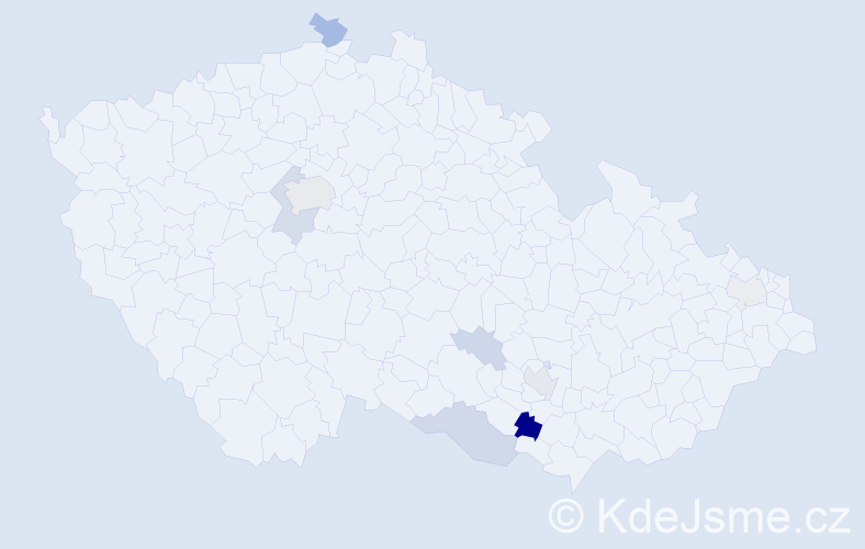 Příjmení: 'Velčev', počet výskytů 19 v celé ČR