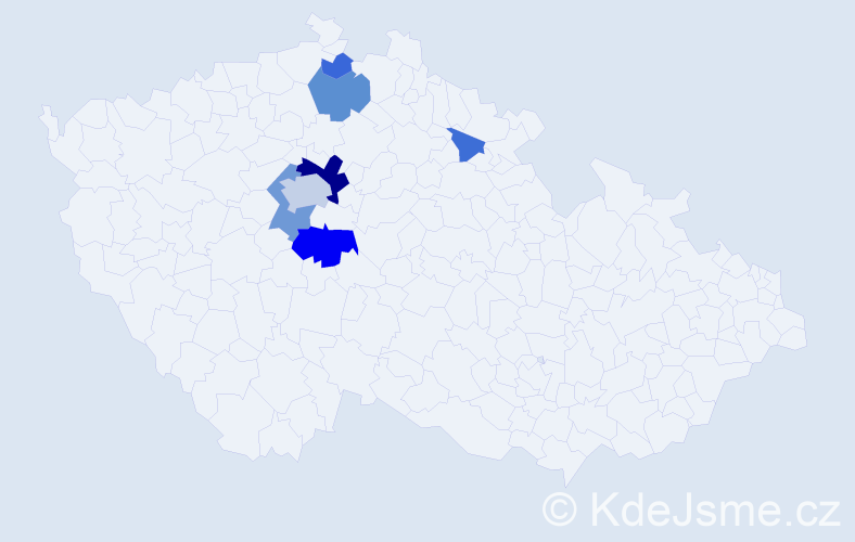 Příjmení: 'Dalibaba', počet výskytů 18 v celé ČR