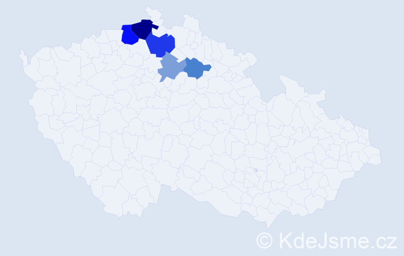 Příjmení: 'Derevlanyjová', počet výskytů 10 v celé ČR