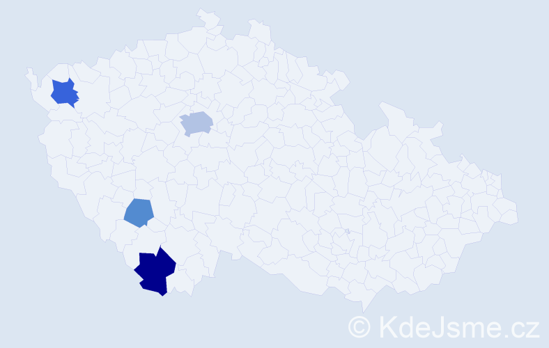 Příjmení: 'Puffrová', počet výskytů 9 v celé ČR